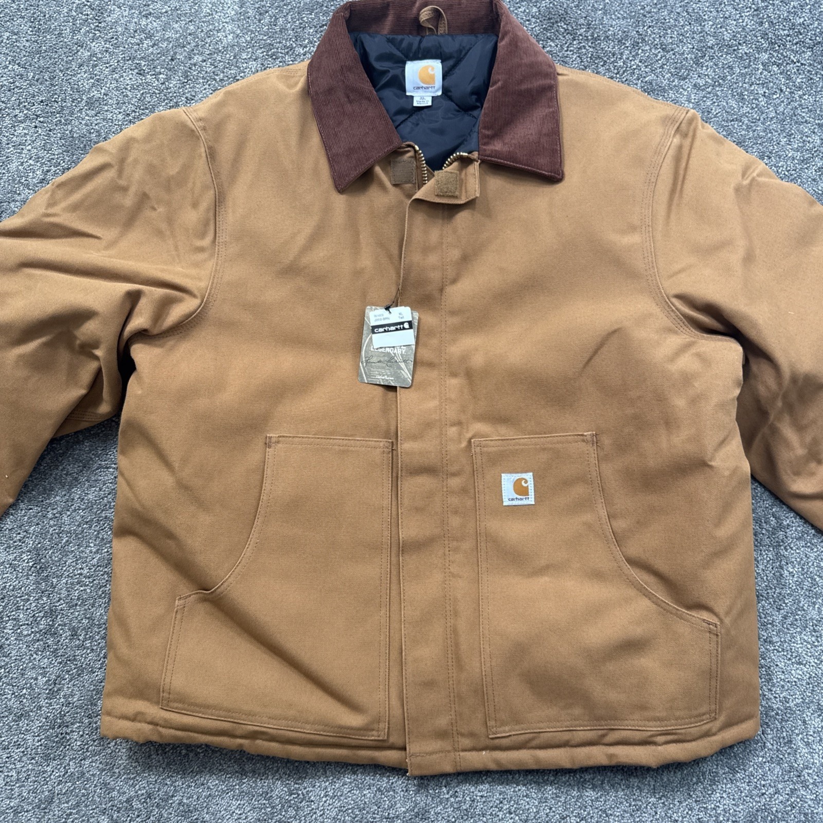 Nos Mens Xlt Carhartt J002 Brn Arctic Quilt-Lined Duck Jacket Detroit Style